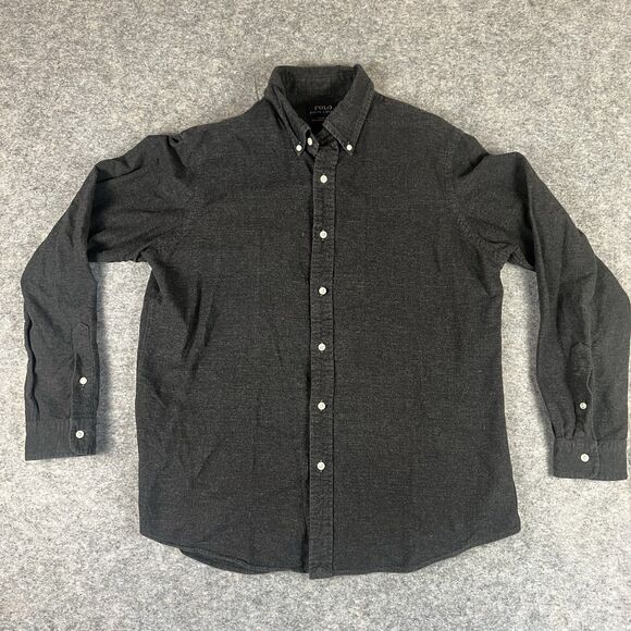 Polo Ralph Lauren Men’s Oxford Button Down Long Sleeve Solid Grey Size L - Picture 1 of 6